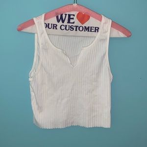 Topshop crop tops - white and olive green